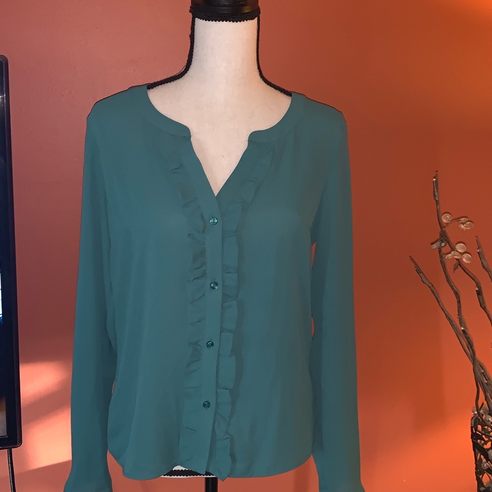 NWT Candies Teal Colored Blouse Size M